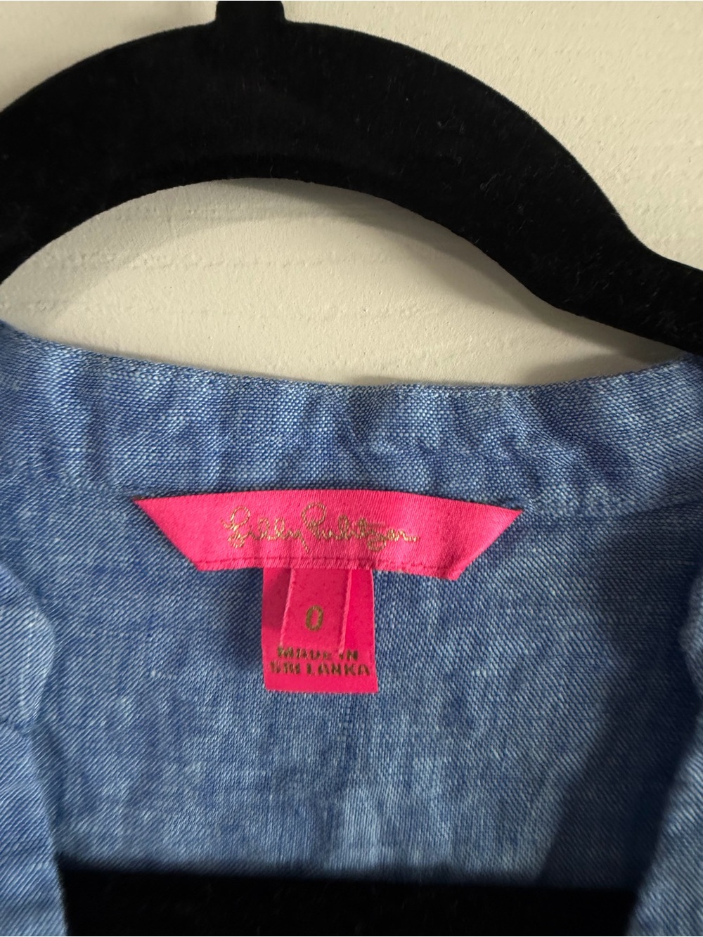 Lilly Pulitzer Mialeigh Elbow Sleeve Linen Top Beckon Blue Sea Salt - Picture 5 of 7